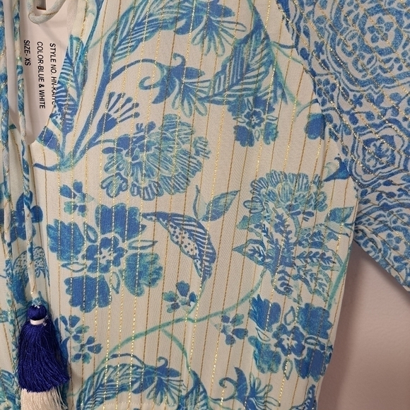 Hemant & Nandita Kaiyo blue floral dress XS NWT - Picture 7 of 8